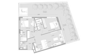 Apartment floor plan, 2 bedrooms in Ir1dian Park 2 No. 11015